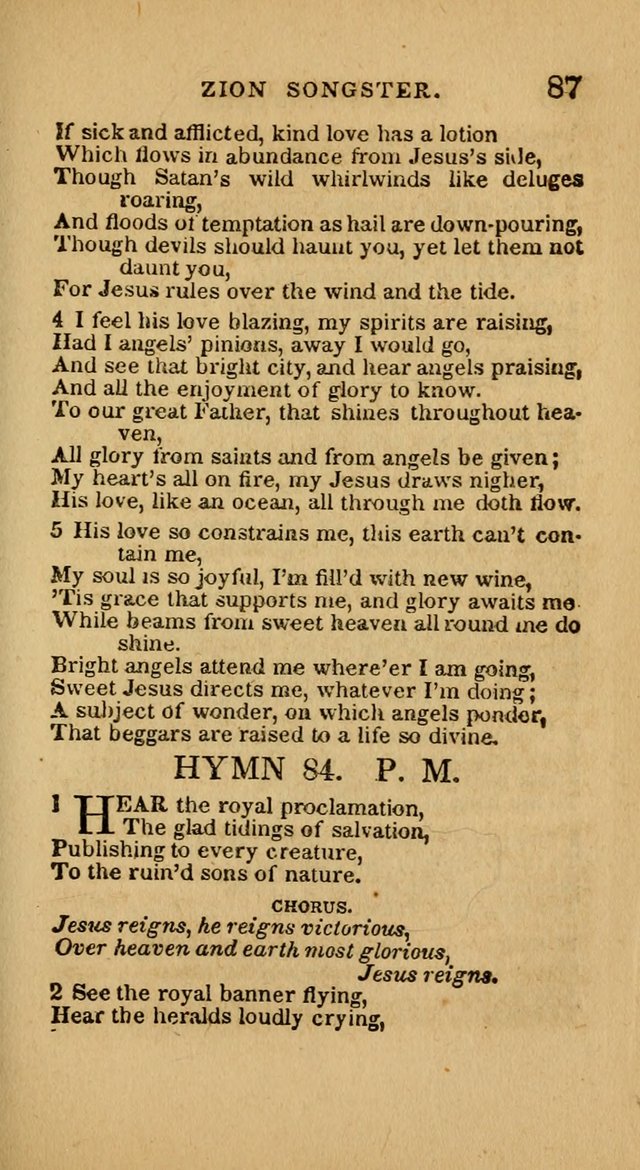 The Zion Songster: a Collection of Hymns and Spiritual Songs, generally sung at camp and prayer meetings, and in revivals of religion  (Rev. & corr.) page 90