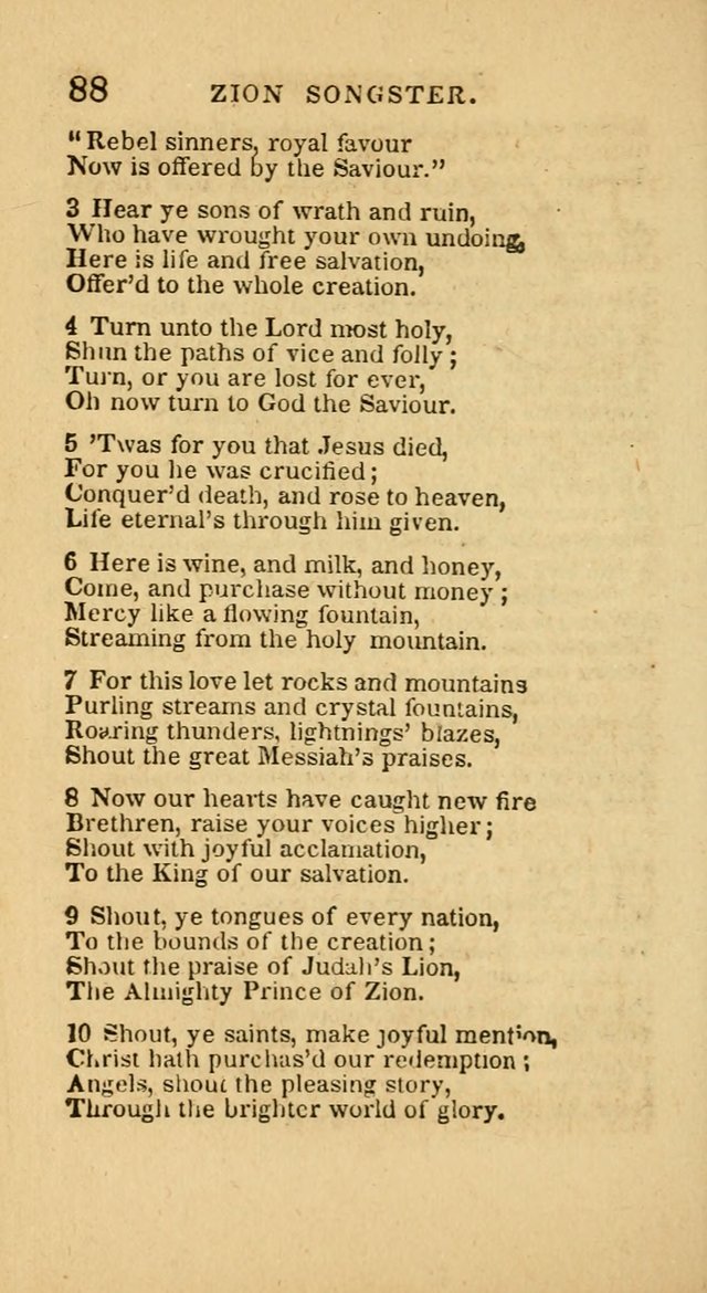 The Zion Songster: a Collection of Hymns and Spiritual Songs, generally sung at camp and prayer meetings, and in revivals of religion  (Rev. & corr.) page 91