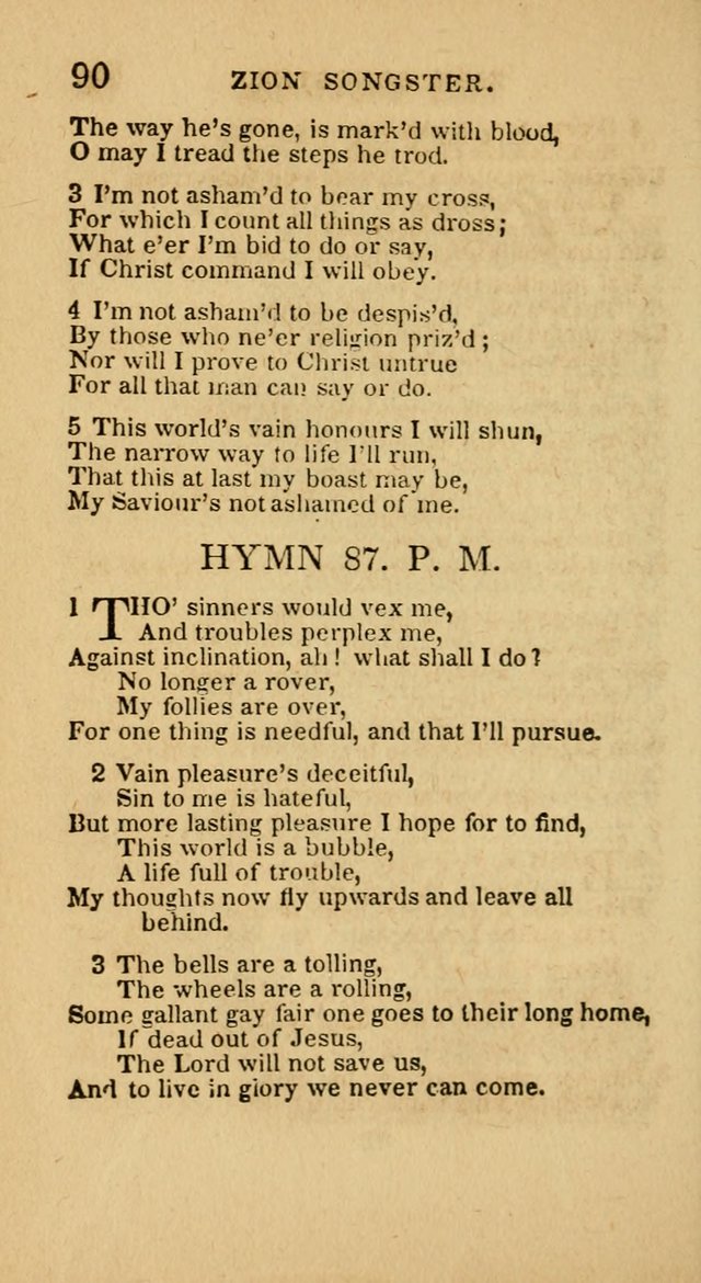 The Zion Songster: a Collection of Hymns and Spiritual Songs, generally sung at camp and prayer meetings, and in revivals of religion  (Rev. & corr.) page 93