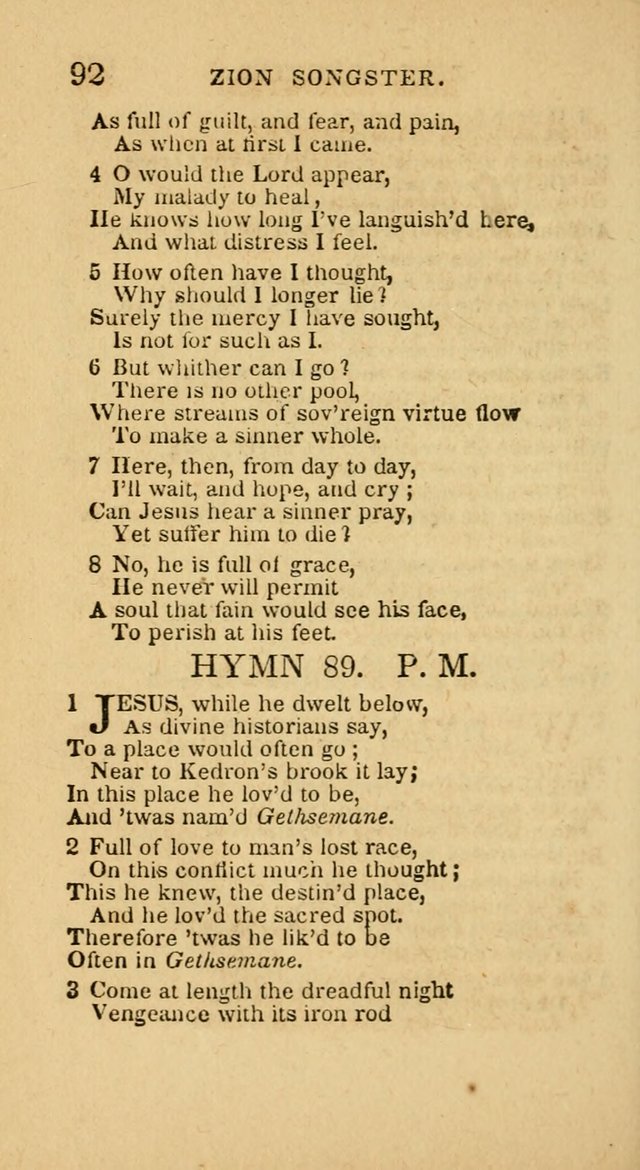 The Zion Songster: a Collection of Hymns and Spiritual Songs, generally sung at camp and prayer meetings, and in revivals of religion  (Rev. & corr.) page 95