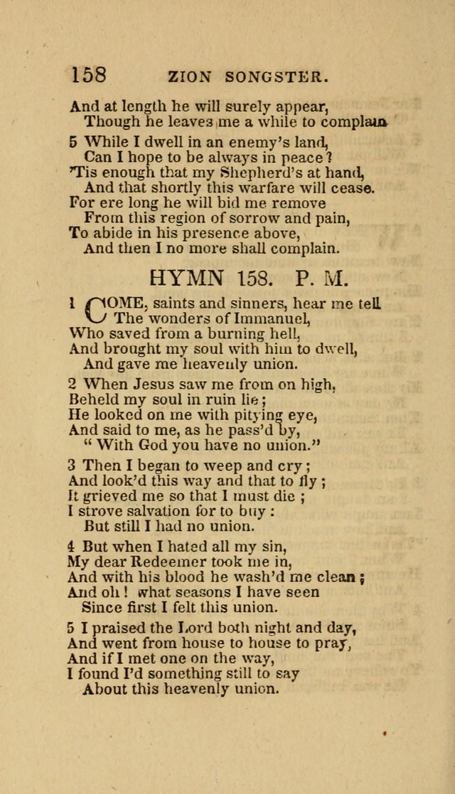The Zion Songster: a Collection of Hymns and Spiritual Songs, Generally Sung at Camp and Prayer Meetings, and in Revivals or Religion  (95th ed.) page 165