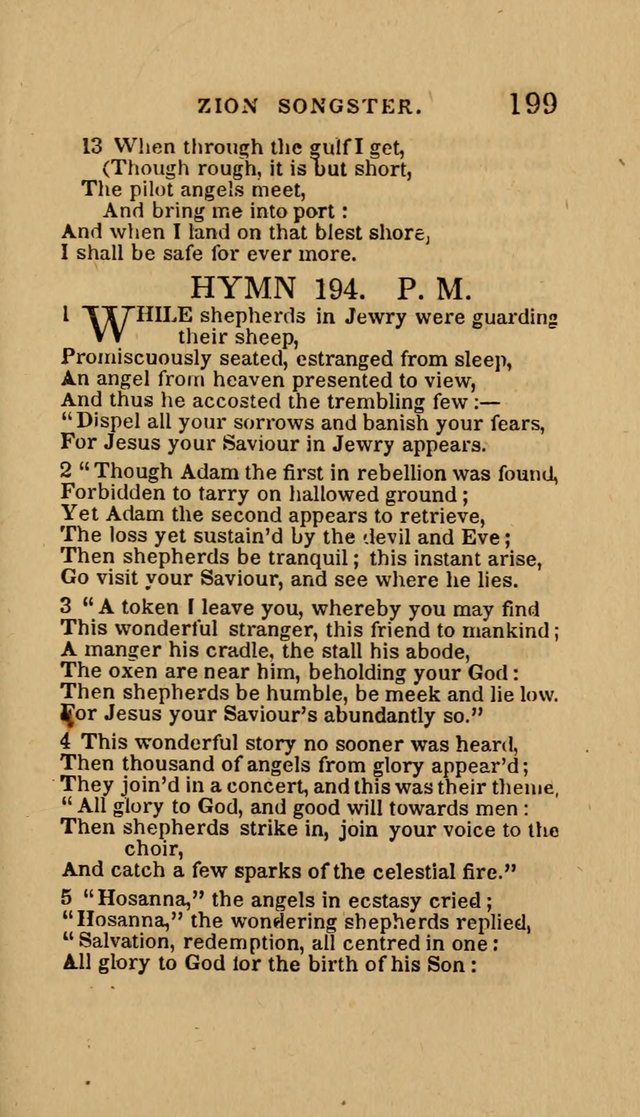 The Zion Songster: a Collection of Hymns and Spiritual Songs, Generally Sung at Camp and Prayer Meetings, and in Revivals or Religion  (95th ed.) page 206
