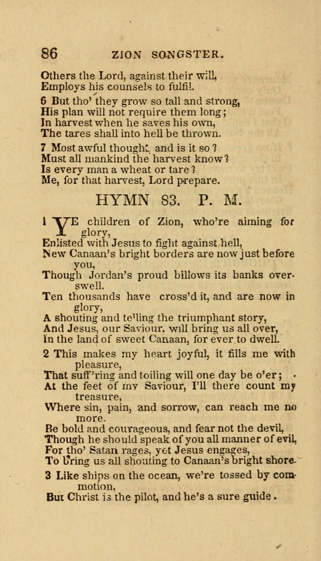 The Zion Songster: a Collection of Hymns and Spiritual Songs, Generally Sung at Camp and Prayer Meetings, and in Revivals or Religion  (95th ed.) page 93